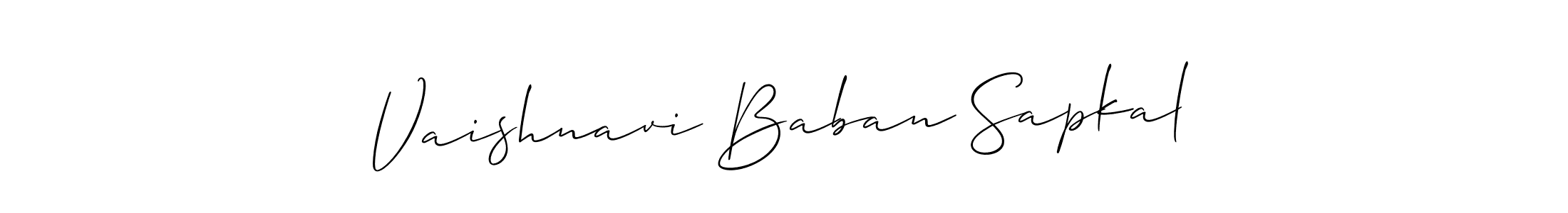 Also we have Vaishnavi Baban Sapkal name is the best signature style. Create professional handwritten signature collection using Allison_Script autograph style. Vaishnavi Baban Sapkal signature style 2 images and pictures png